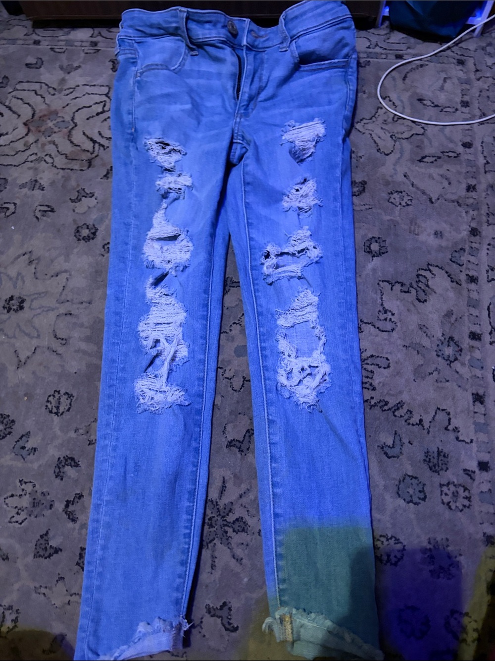 American Eagle Outfitters Light Blue Distressed Skinny Jeans